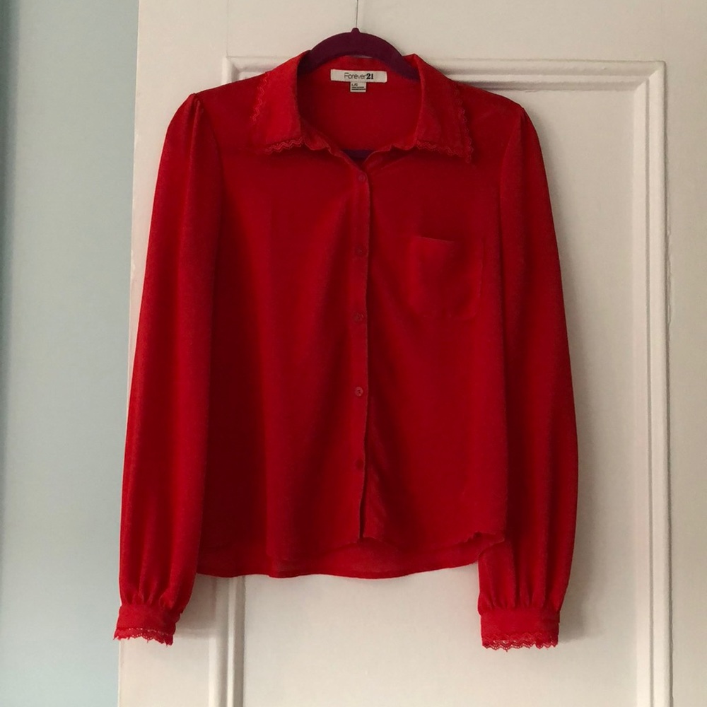 Red holiday blouse
